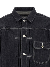 Comme Des Garҫons Homme Pleated Detail Jacket Blue