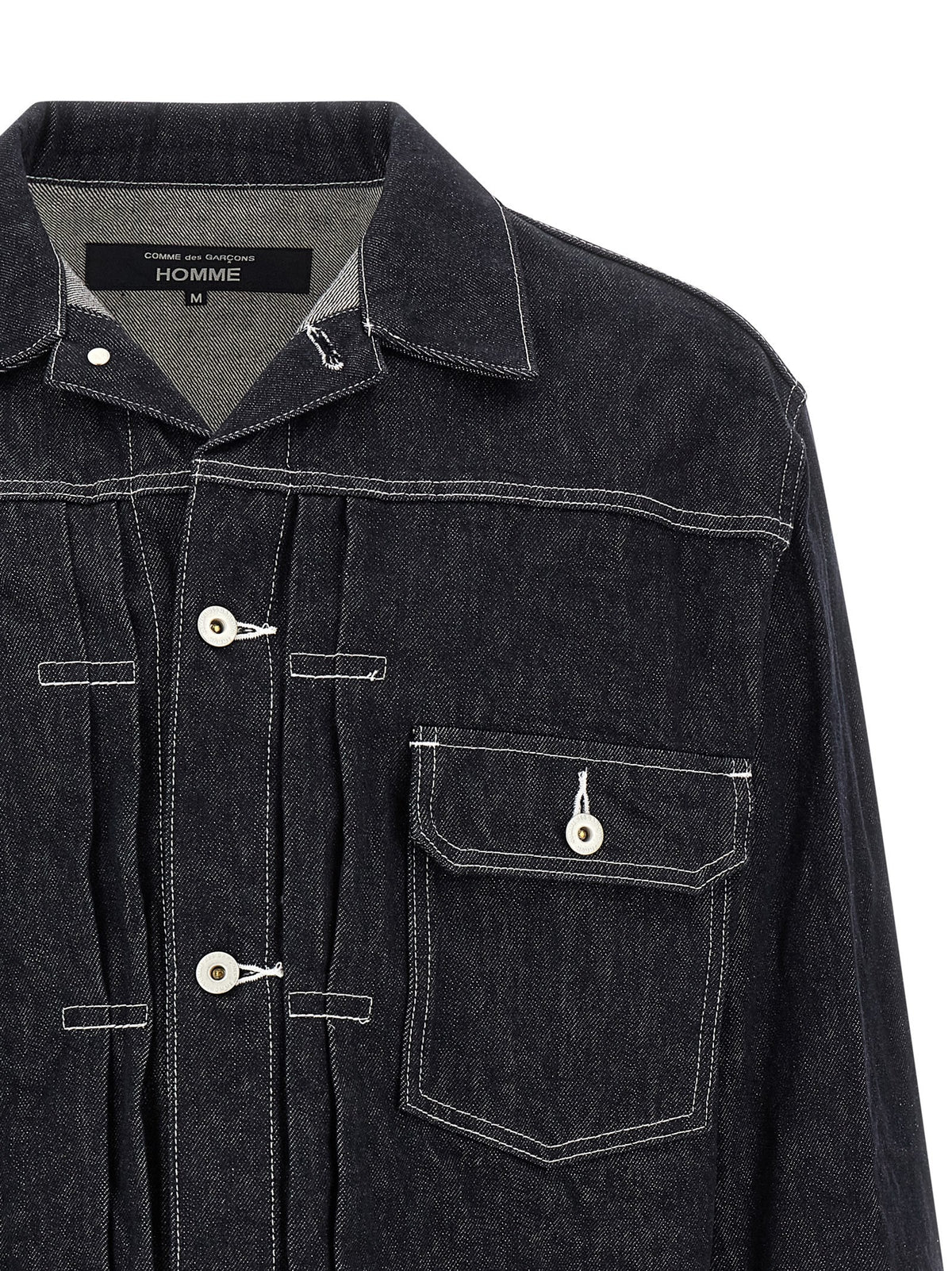 Comme Des Garҫons Homme Pleated Detail Jacket Blue