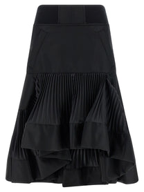 Sacai Pleated Insert Skirt Black
