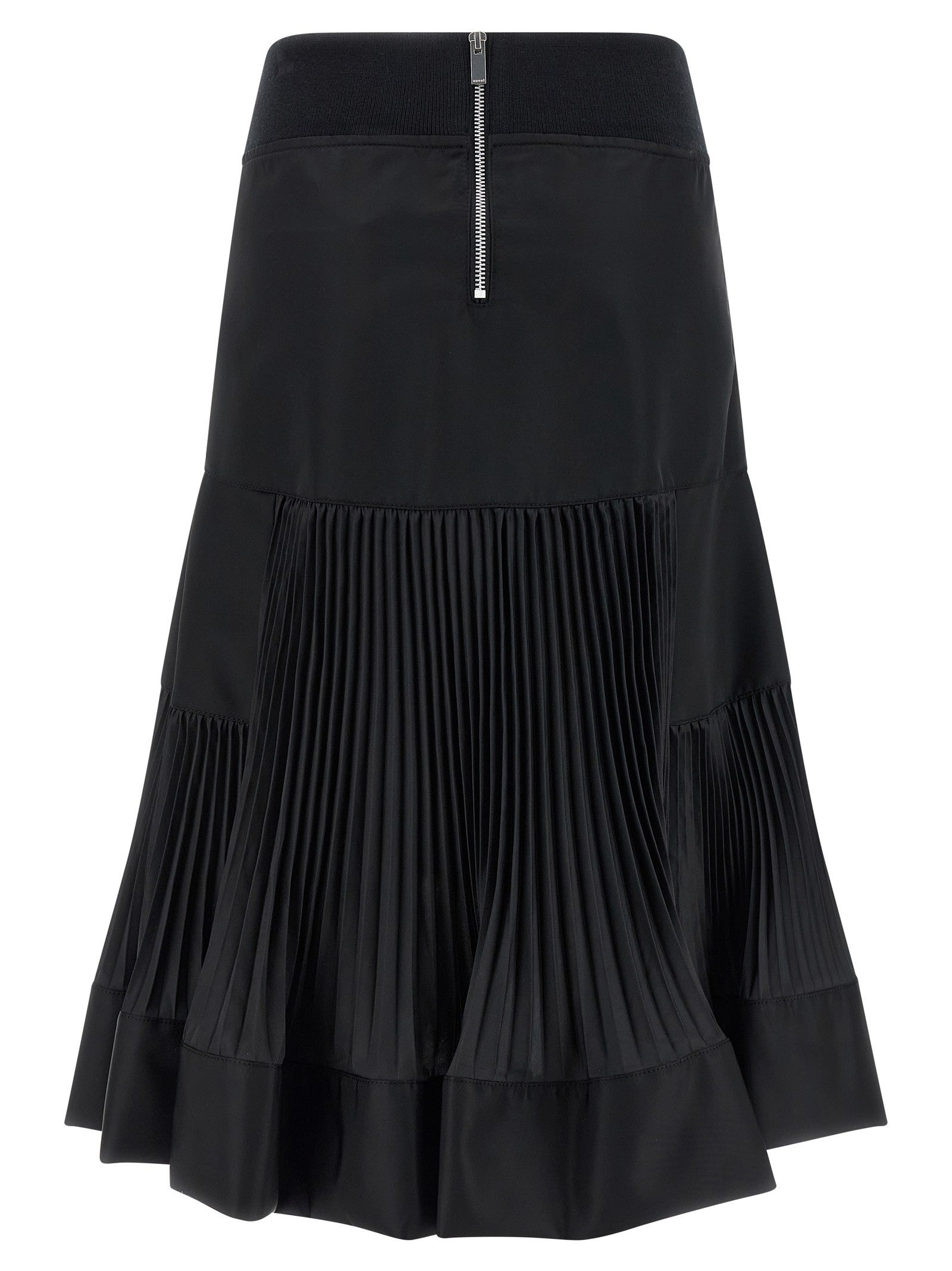 Sacai Pleated Insert Skirt Black
