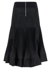 Sacai Pleated Insert Skirt Black