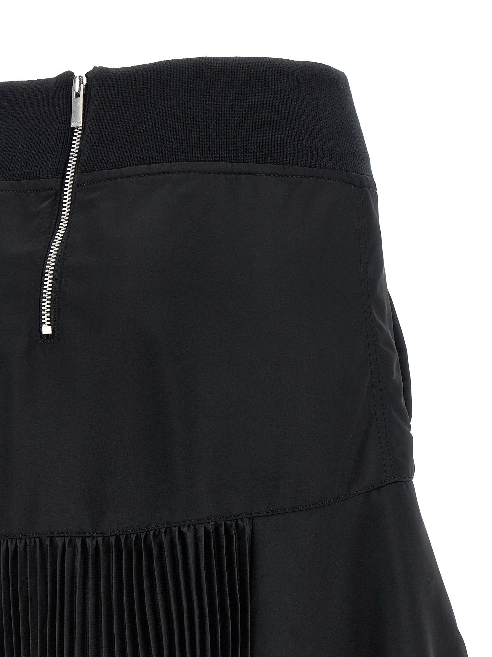 Sacai Pleated Insert Skirt Black