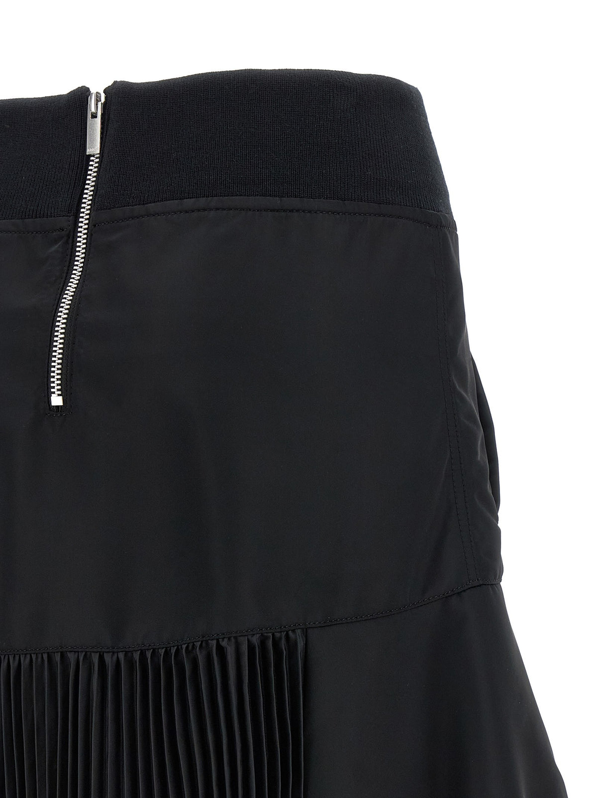 Sacai Pleated Insert Skirt Black, view 4