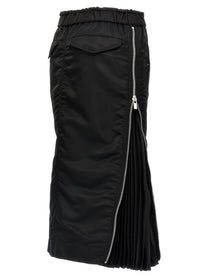 Sacai Pleated Insert Skirt Black