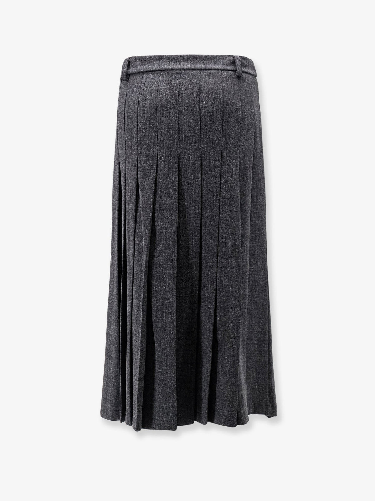 Actualee Women's Pleated Melange Midi Skirt Grey, view 2