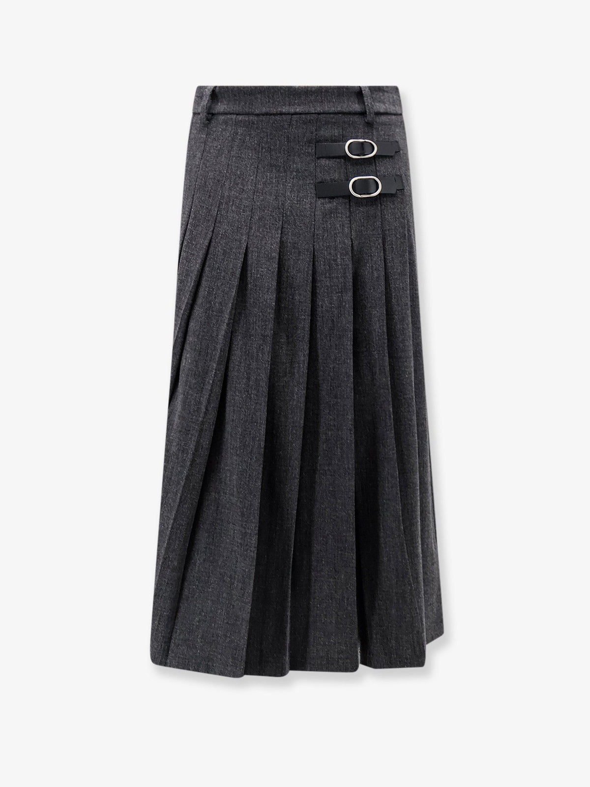 Actualee Women's Pleated Melange Midi Skirt Grey