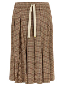 Moncler Pleated Midi Skirt Beige