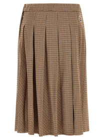 Moncler Pleated Midi Skirt Beige