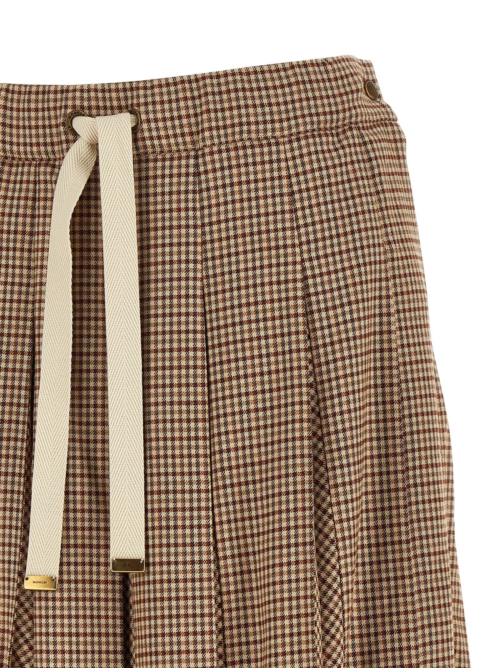 Moncler Pleated Midi Skirt Beige