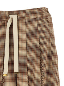 Moncler Pleated Midi Skirt Beige
