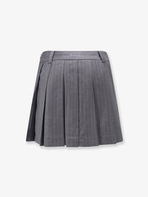 DUNST Women's Pleated Mini Skirt Grey