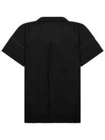 Homme Plisse Issey Miyake Men's Pleated Polo Shirt Black Homme Plisse Issey Miyake