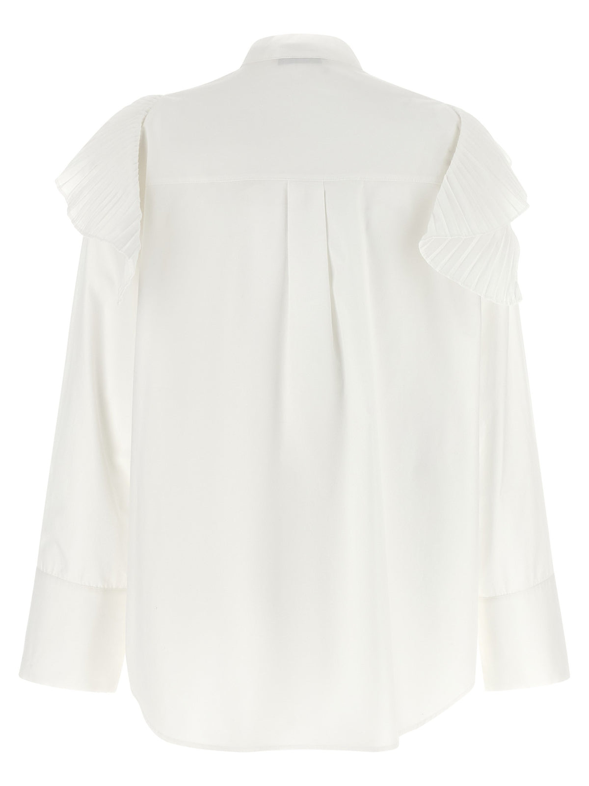 Alberta Ferretti Pleated Ruffle Shirt White
