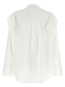 Alberta Ferretti Pleated Ruffle Shirt White