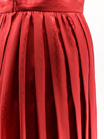 Gucci Women's Pleated Silk Midi Skirt FIRE