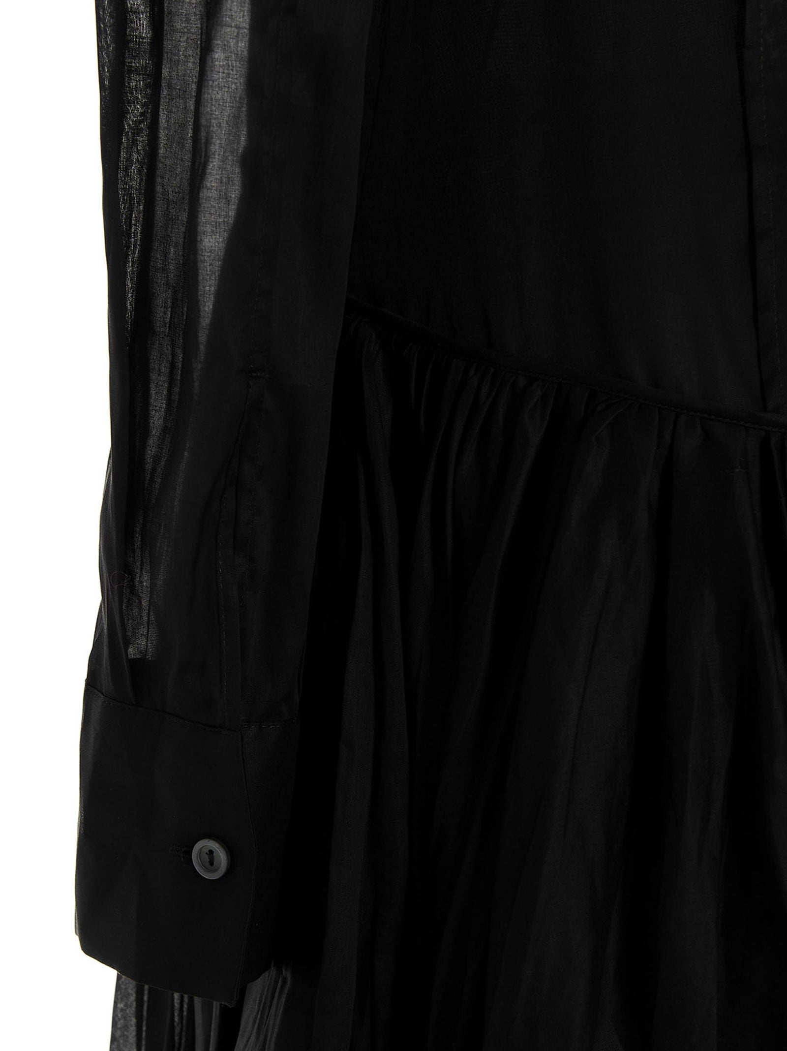 Jil Sander Pleated Skirt Dress Black