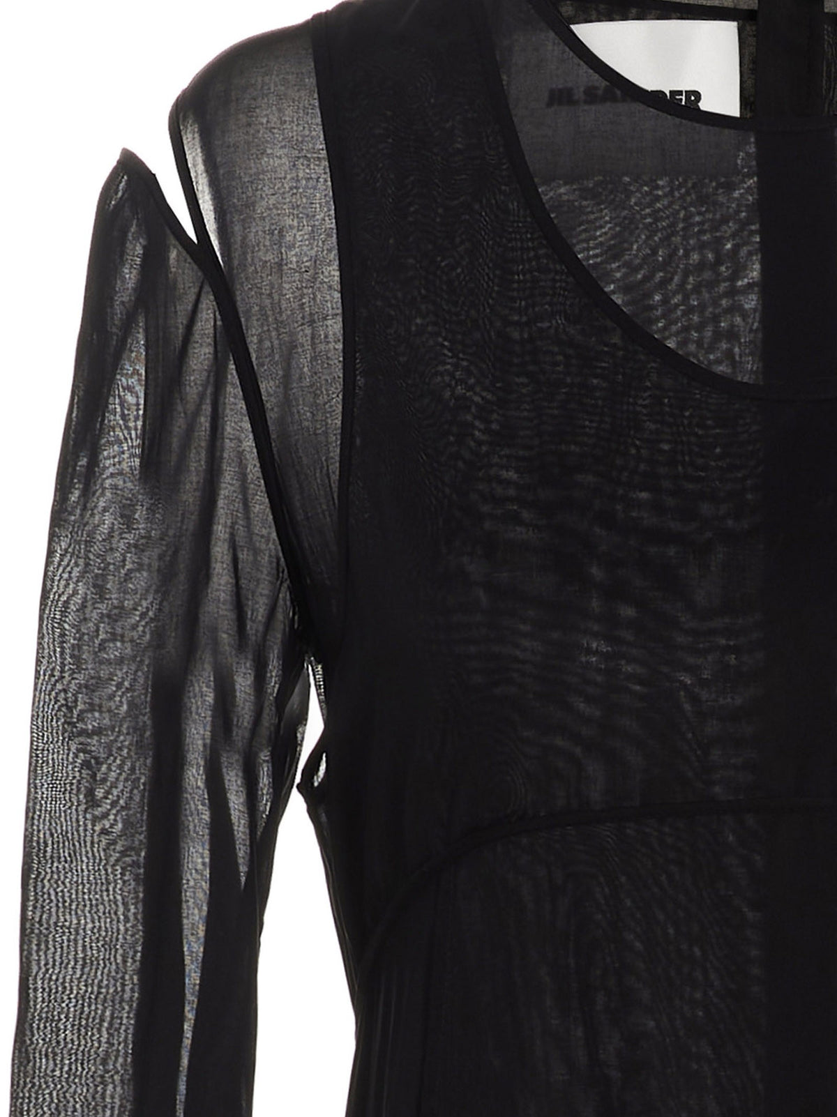 Jil Sander Pleated Skirt Dress Black