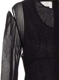 Jil Sander Pleated Skirt Dress Black
