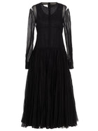 Jil Sander Pleated Skirt Dress Black