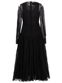 Jil Sander Pleated Skirt Dress Black
