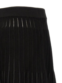 Balmain Pleated Skirt Black