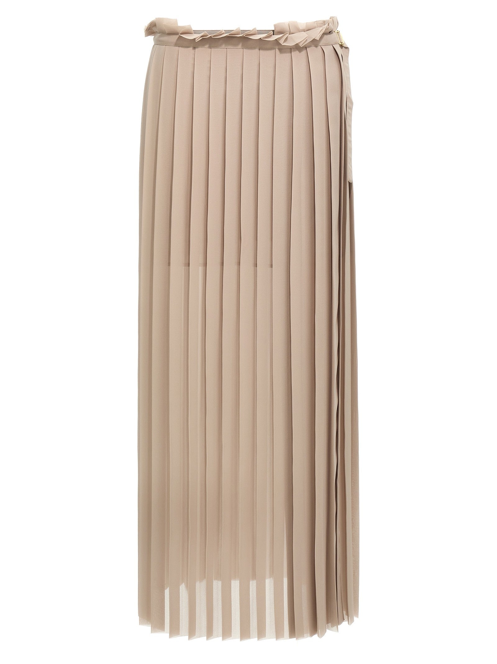 Ami Paris Pleated Skirt Beige