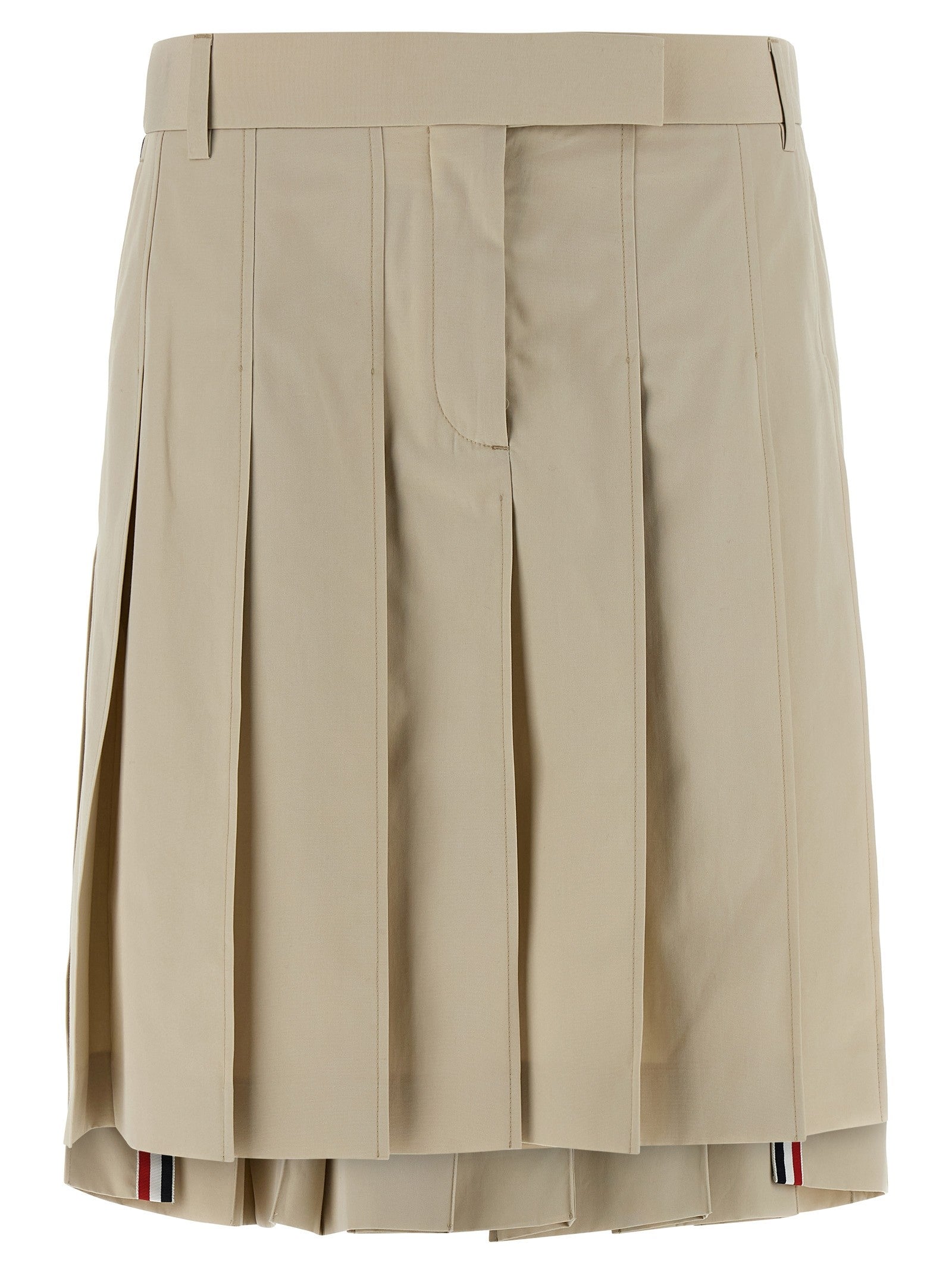 Thom Browne Pleated Skirt Beige