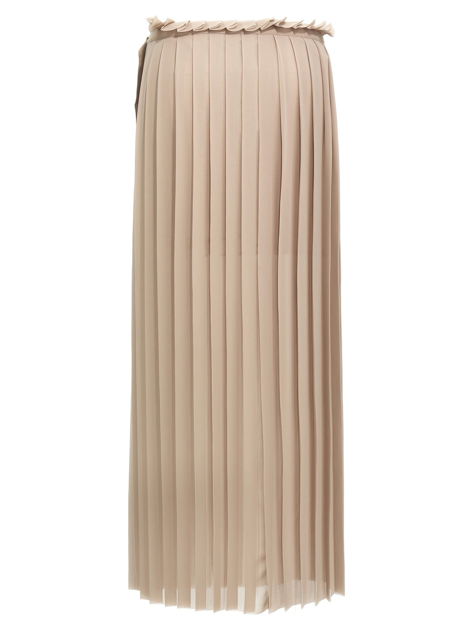 Ami Paris Pleated Skirt Beige