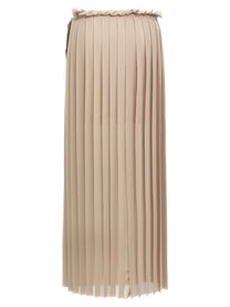 Ami Paris Pleated Skirt Beige