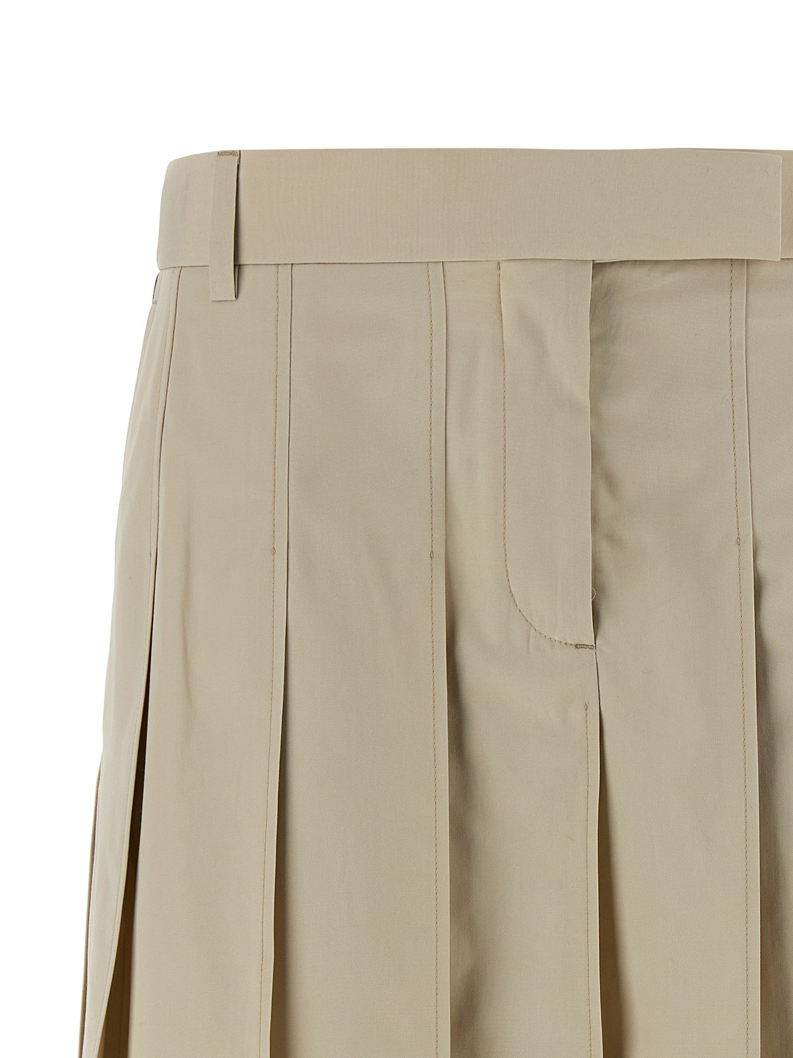 Thom Browne Pleated Skirt Beige