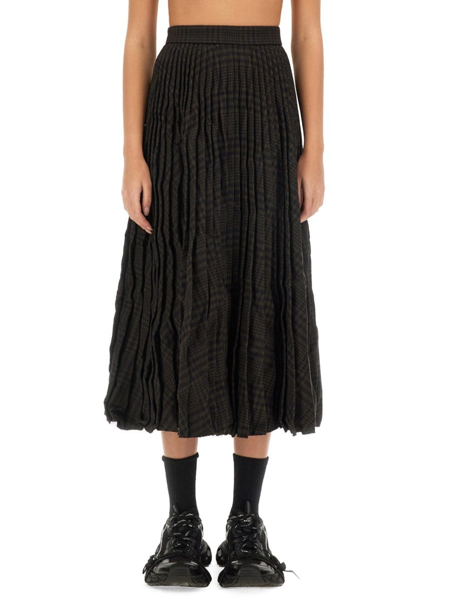 Balenciaga Women's Pleated Skirt Brown Balenciaga