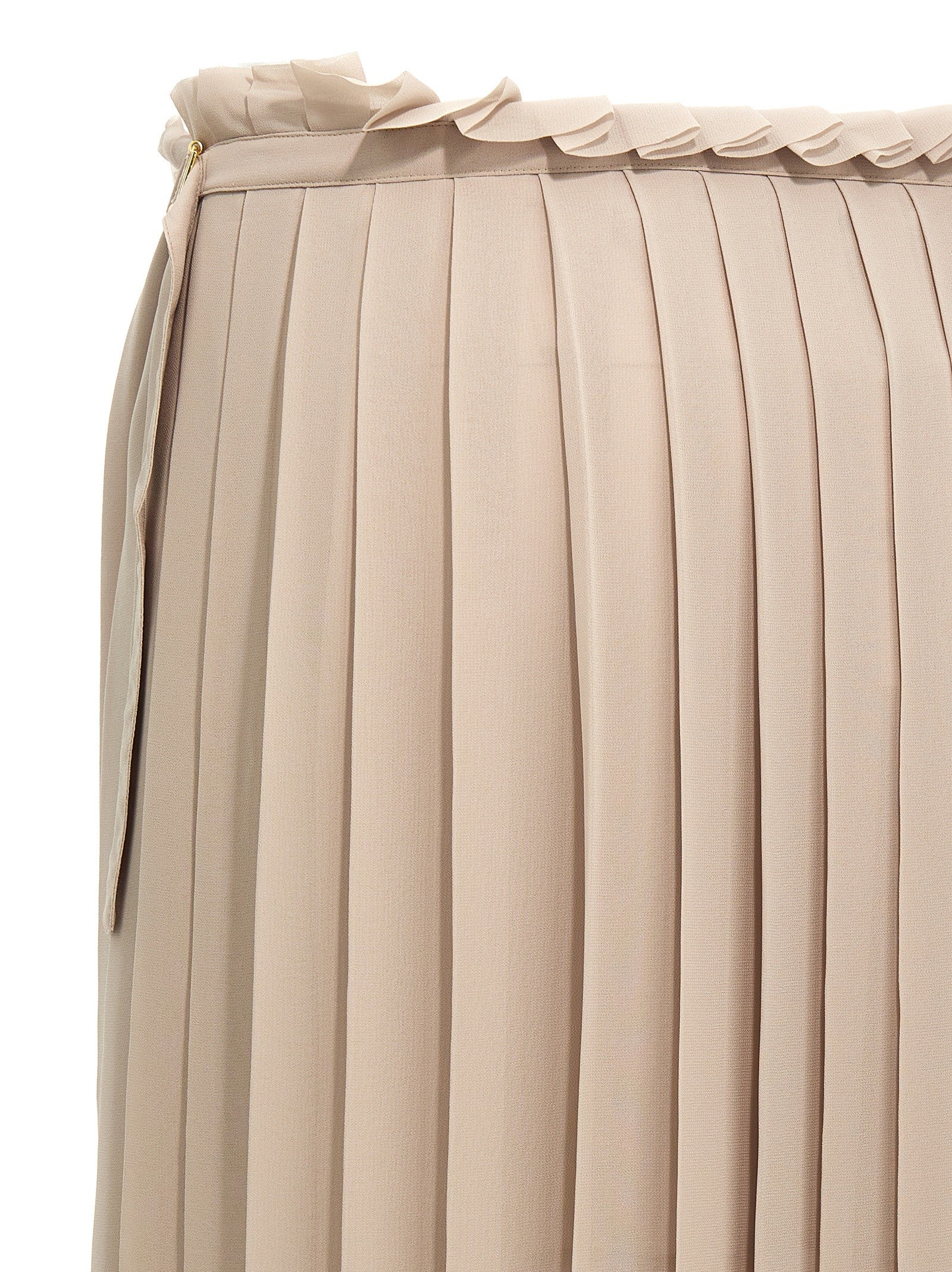 Ami Paris Pleated Skirt Beige