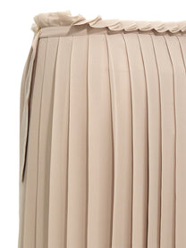 Ami Paris Pleated Skirt Beige