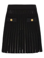 Balmain Pleated Skirt Black