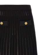 Balmain Pleated Skirt Black, view 3