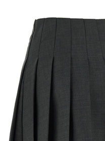 self-portrait Pleated Skirt Grey