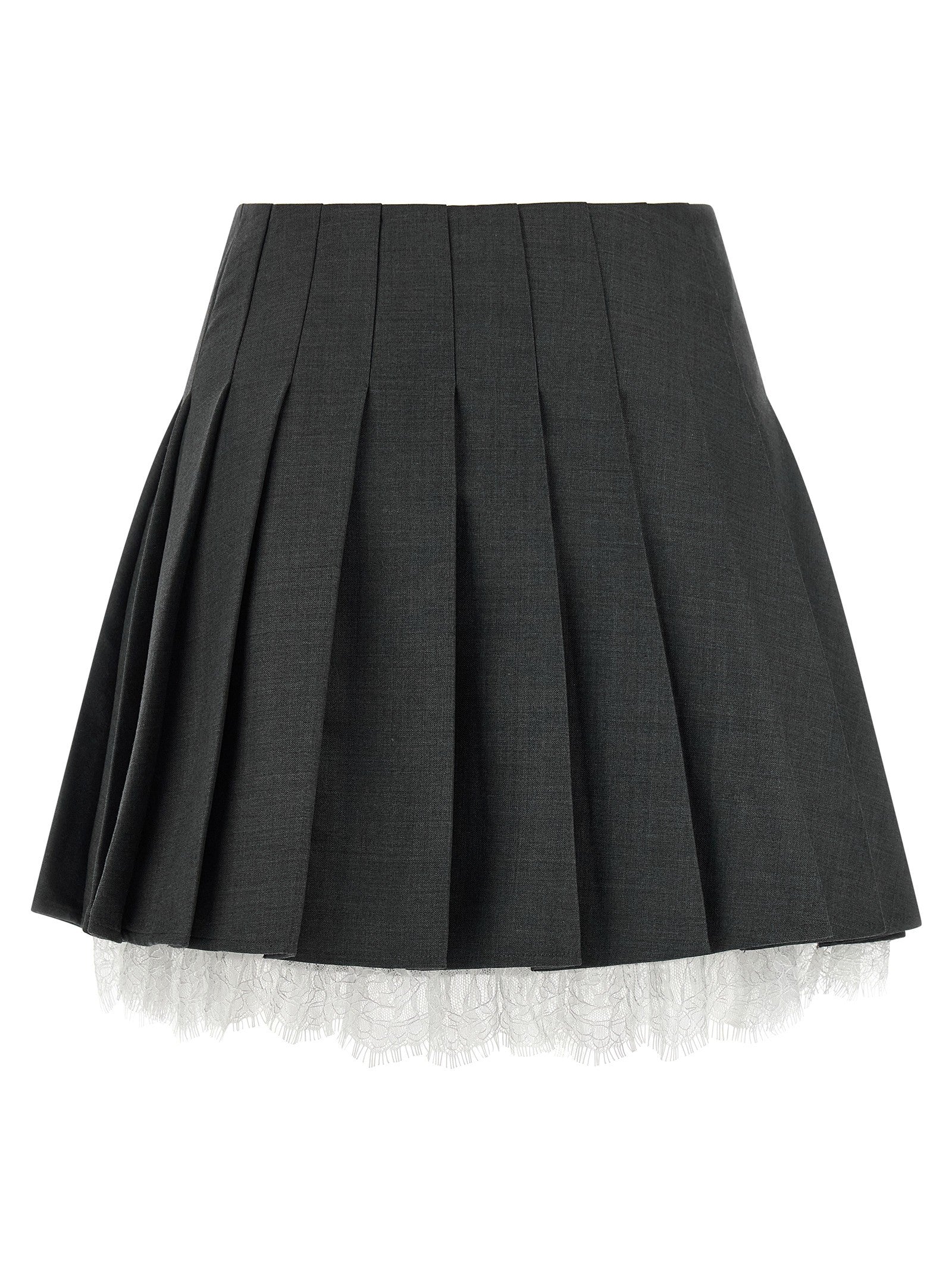 self-portrait Pleated Skirt Grey