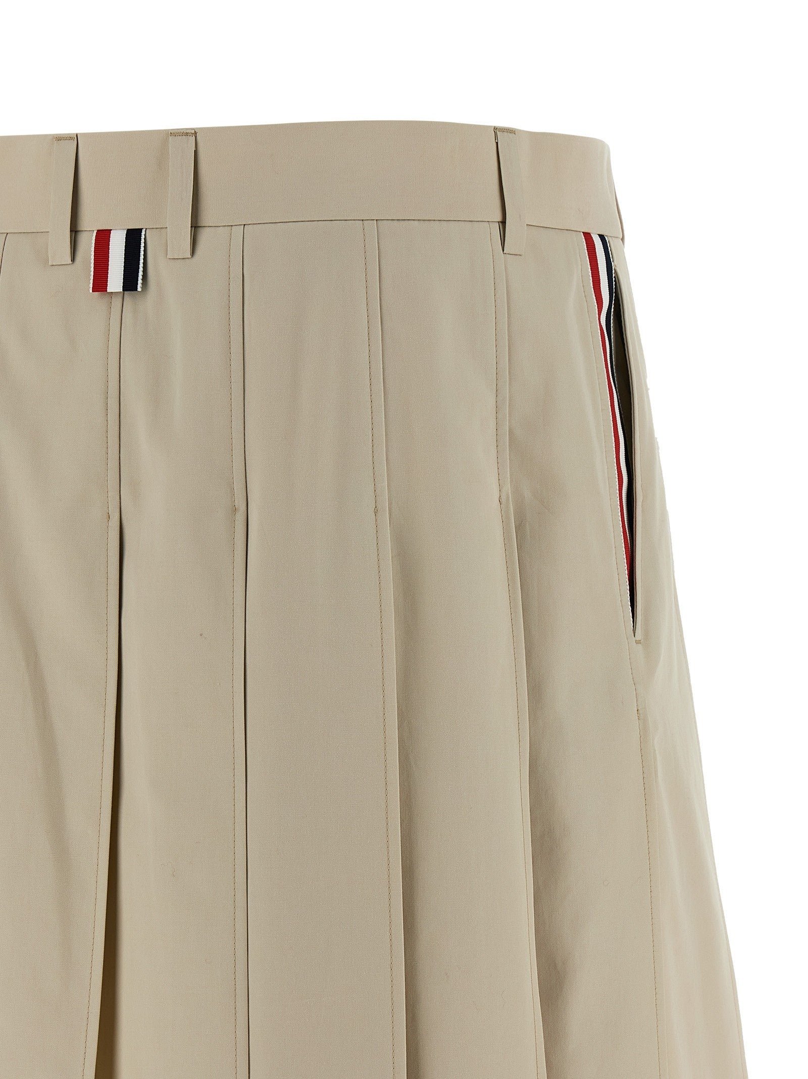 Thom Browne Pleated Skirt Beige