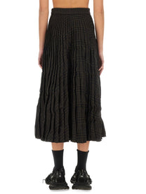 Balenciaga Women's Pleated Skirt Brown Balenciaga