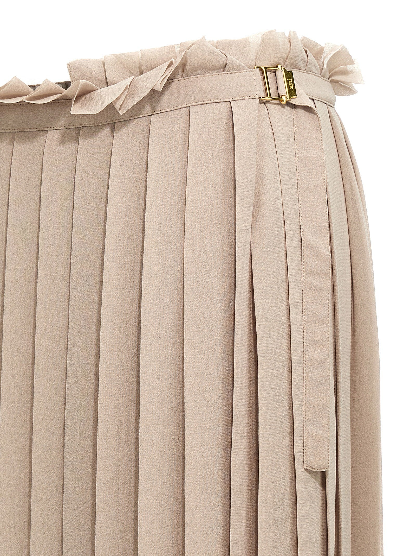 Ami Paris Pleated Skirt Beige