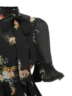 Zimmermann Pleated Sleeved Dress Black, view 3