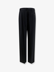 Stella McCartney Women's Pleated Straight Satin Trousers Black