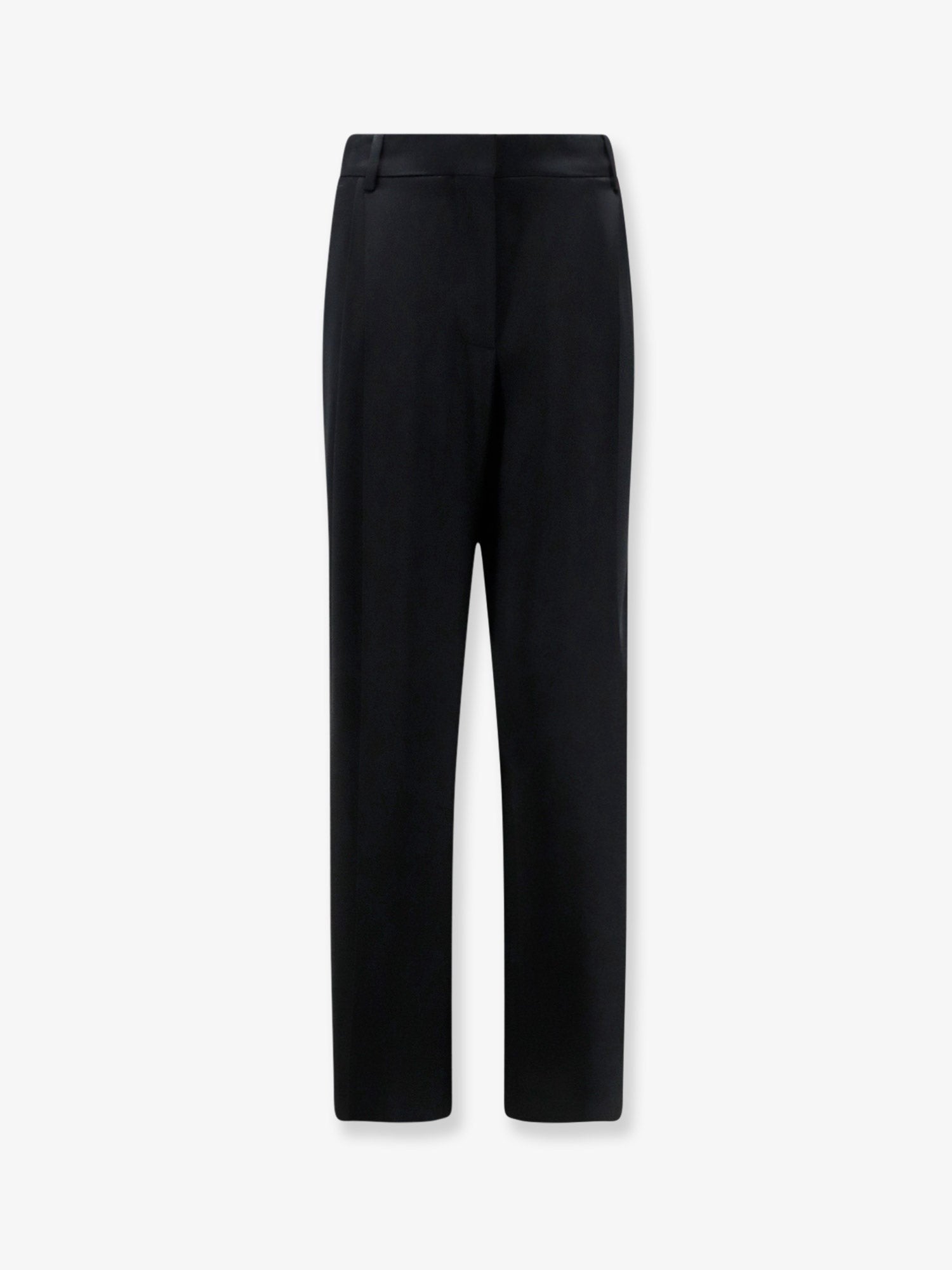 Stella McCartney Women's Pleated Straight Satin Trousers Black