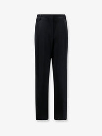 Stella McCartney Women's Pleated Straight Satin Trousers Black
