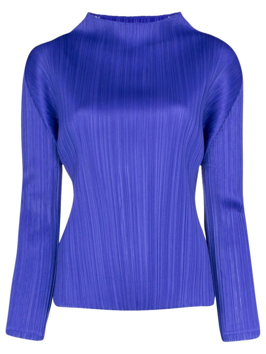 Pleats Please Issey Miyake Women's Pleated Shirt Blue