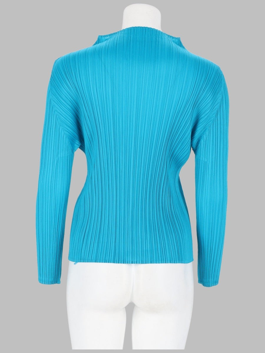 Pleats Please Issey Miyake Women's Pleated Shirt Blue
