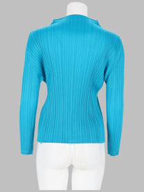 Pleats Please Issey Miyake Women's Pleated Shirt Blue