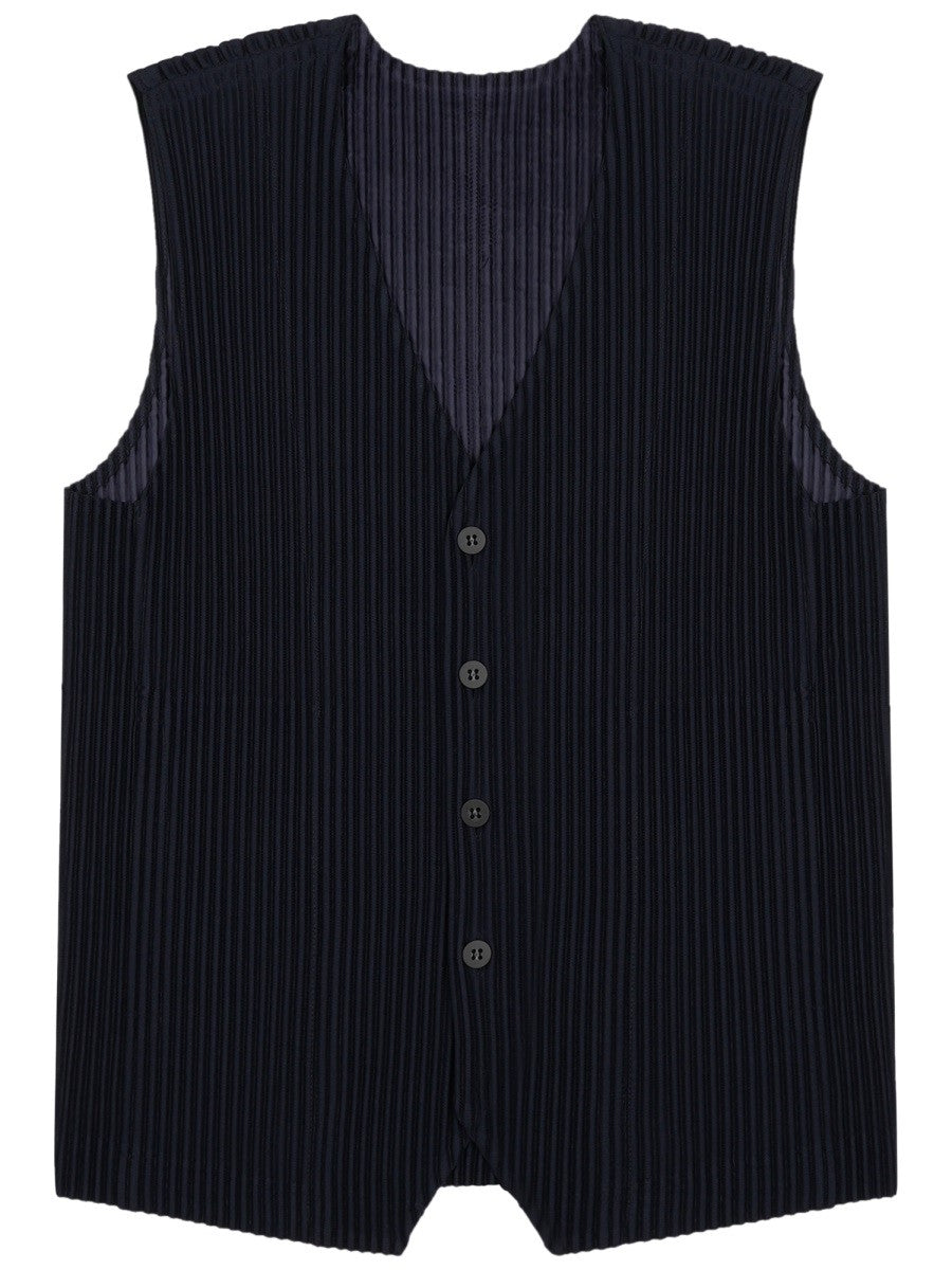 Homme Plisse Issey Miyake Men's Pleated Vest Black Homme Plisse Issey Miyake