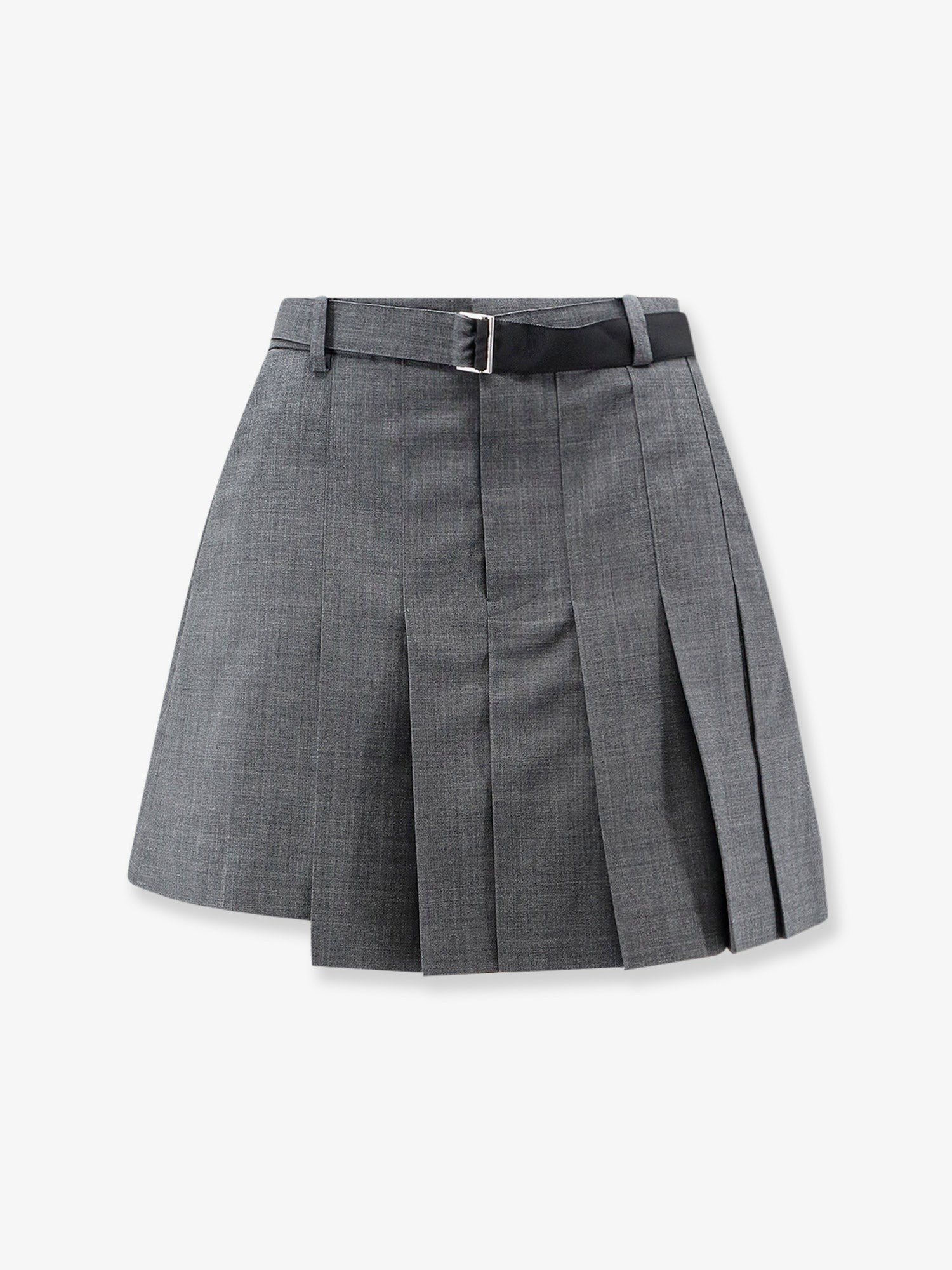 Sacai Women's Pleated Wool Shorts Grey