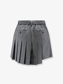 Sacai Women's Pleated Wool Shorts Grey